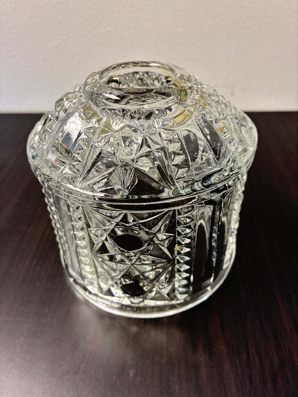 Vintage Indiana Glass Co Stars And Bars Fairy Lamp Clear TOP ONLY